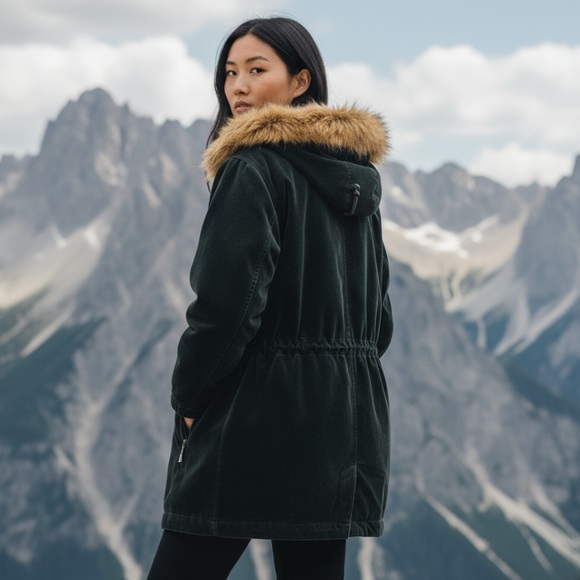 Bogner Black Velvet Jacket with Brown Fur Trim Vintage Luxury